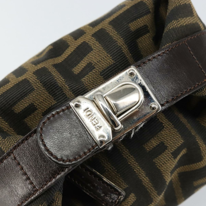 【日本直送】FENDI Zucca帆布化妝包 黑色棕色 正品 ar13759-16