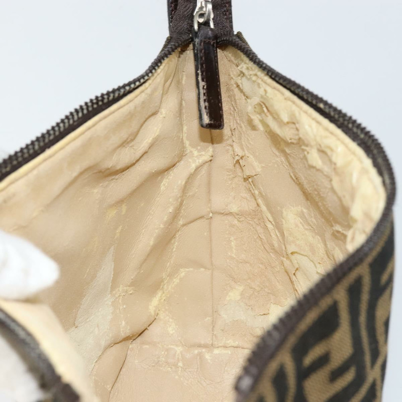 【日本直送】FENDI Zucca帆布化妝包 黑色棕色 正品 ar13759-19
