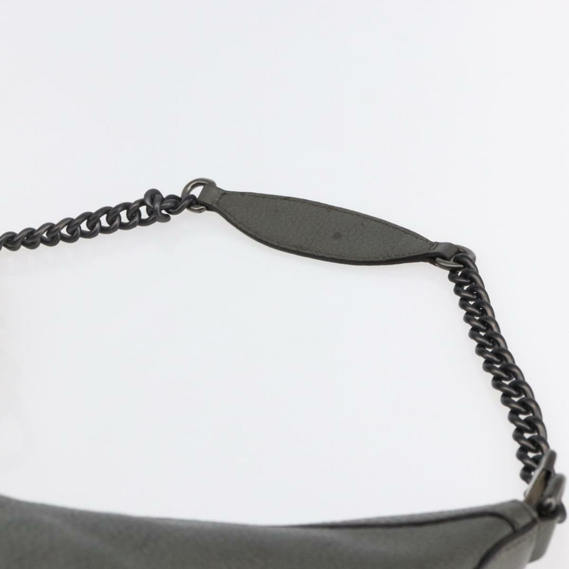 【日本直送】GUCCI Soho 鏈條單肩包 皮革 銀色 326706 正品 yk19690-7