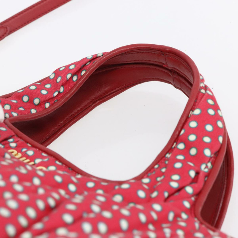 【日本直送】Miu Miu Matelasse 手袋 帆布 2way 紅金 Auth yk19675-7