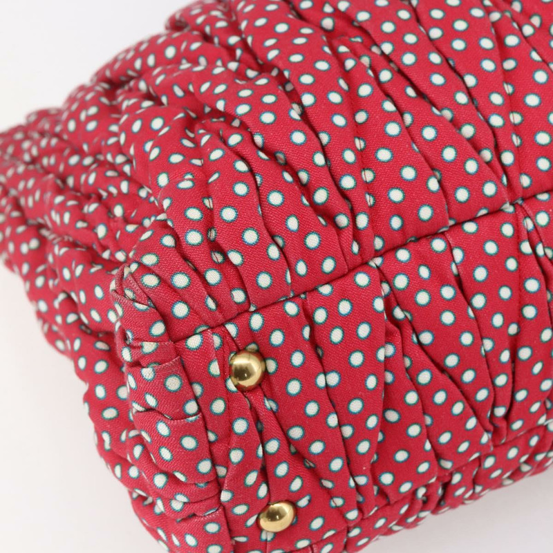 【日本直送】Miu Miu Matelasse 手袋 帆布 2way 紅金 Auth yk19675-14