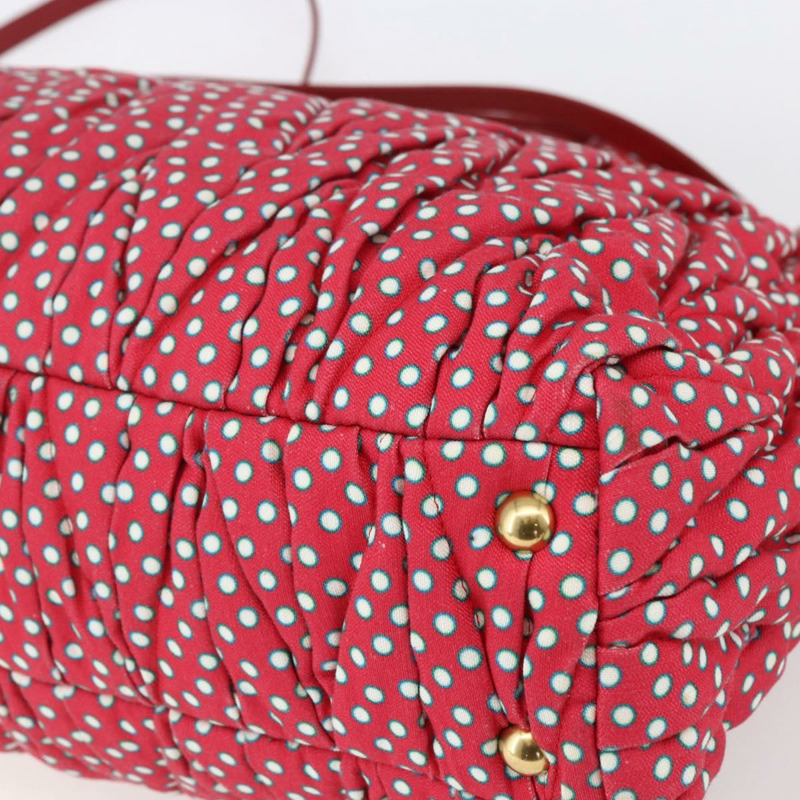 【日本直送】Miu Miu Matelasse 手袋 帆布 2way 紅金 Auth yk19675-15