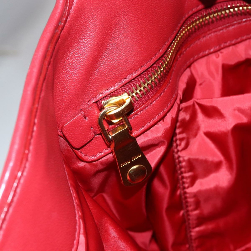 【日本直送】Miu Miu Matelasse 手袋 帆布 2way 紅金 Auth yk19675-19