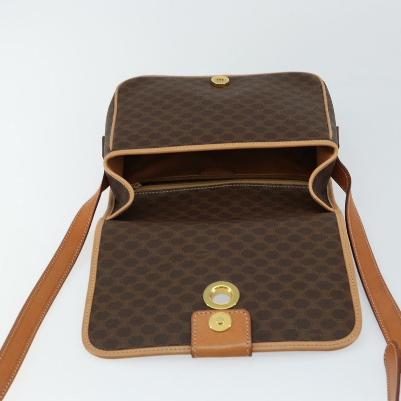 【日本直送】CELINE Macadam帆布肩背包 PVC棕色金色 正品 146784-9
