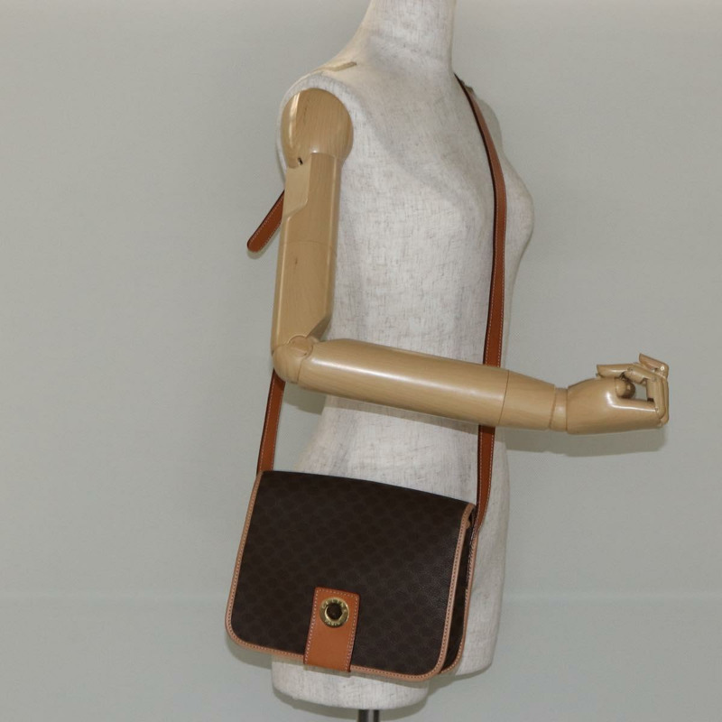 【日本直送】CELINE Macadam帆布肩背包 PVC棕色金色 正品 146784-20