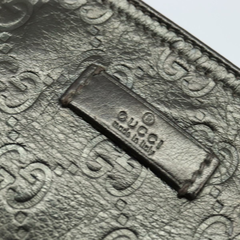 【日本直送】GUCCI Guccissima GG帆布單肩包 皮革 灰色 金色 201538 正品 147723-9