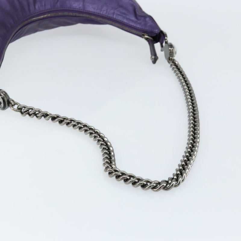 【日本直送】GUCCI Galaku 鏈條單肩包 皮革 紫色 銀色 228560 正品 147671-6