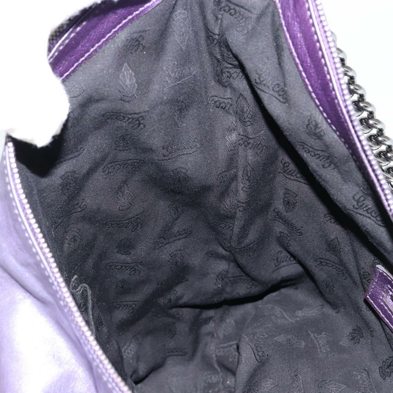 【日本直送】GUCCI Galaku 鏈條單肩包 皮革 紫色 銀色 228560 正品 147671-18