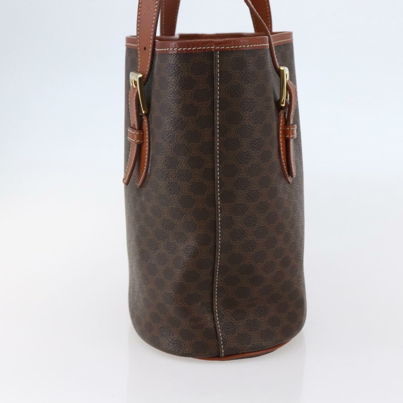 【日本直送】CELINE Macadam帆布手提包 PVC皮革 棕色 金色 正品 147637-2