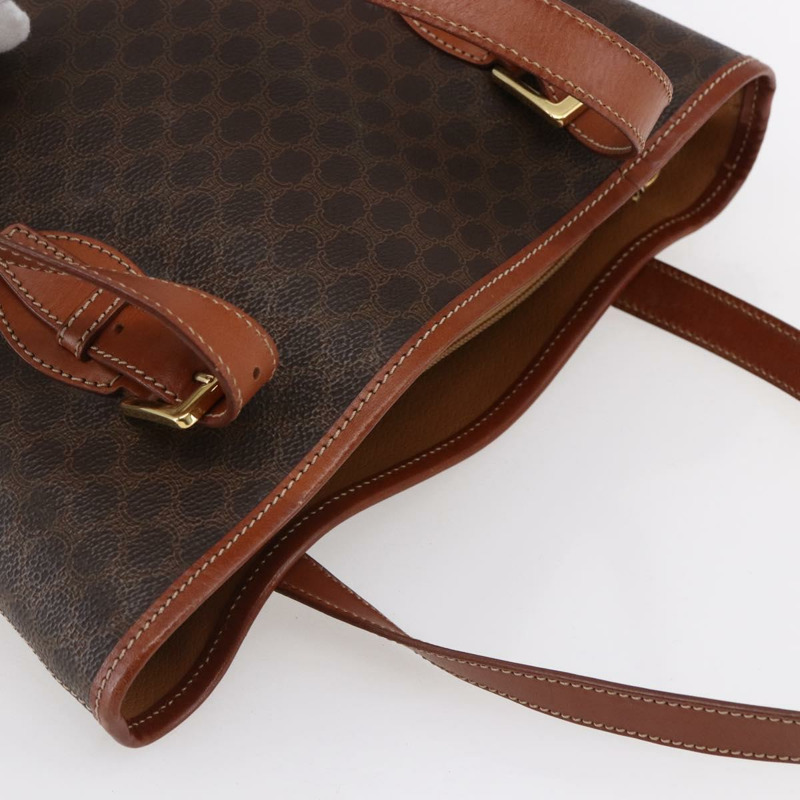 【日本直送】CELINE Macadam帆布手提包 PVC皮革 棕色 金色 正品 147637-5