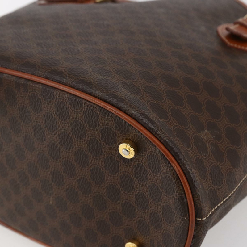 【日本直送】CELINE Macadam帆布手提包 PVC皮革 棕色 金色 正品 147637-7