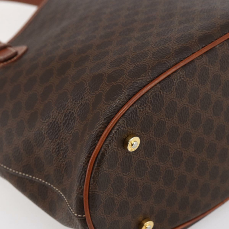 【日本直送】CELINE Macadam帆布手提包 PVC皮革 棕色 金色 正品 147637-14