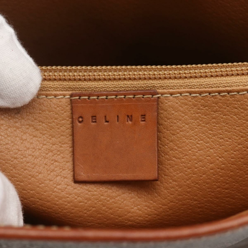 【日本直送】CELINE Macadam帆布手提包 PVC皮革 棕色 金色 正品 147637-18