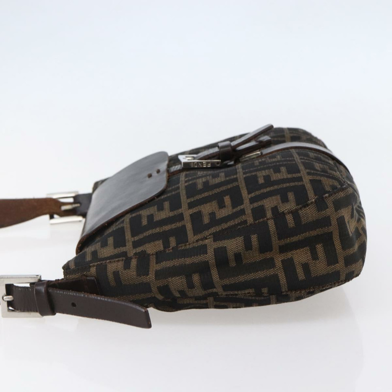 【日本直送】FENDI Zucca帆布Mamma Baguette肩背包 黑色 棕色 銀色 正品 SW1723-2