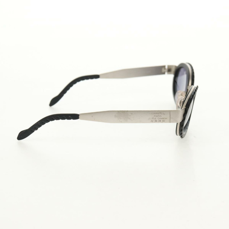 【日本直送】香奈兒 31 RUE CAMBON 太陽眼鏡 金屬 銀黑色 10506 90405 CC Auth SW1746V-3