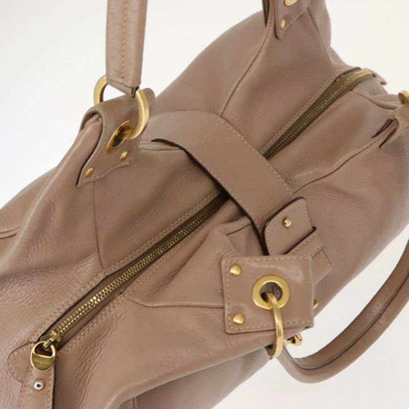 【日本直送】Salvatore Ferragamo Gancini 單肩包 皮革 米色 金色 正品 am9403-5