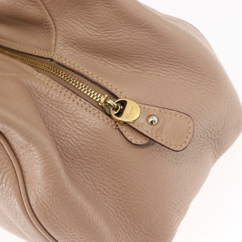 【日本直送】Salvatore Ferragamo Gancini 單肩包 皮革 米色 金色 正品 am9403-9