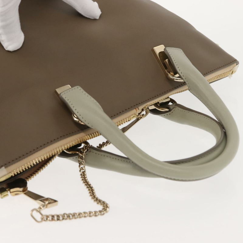 【日本直送】Chloe Bailey 手提包 皮革 兩用 灰色/淺藍色 正品 121377-5