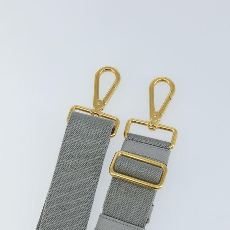 【日本直送】PRADA 可調式肩帶帆布 28.7"-48.8" 灰色金色 Auth am9414-3