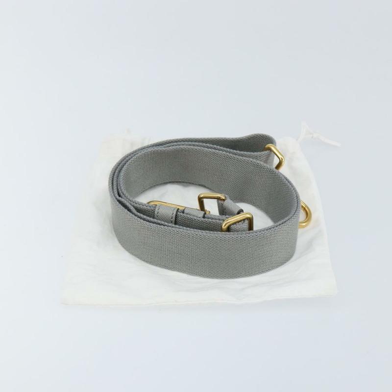 【日本直送】PRADA 可調式肩帶帆布 28.7"-48.8" 灰色金色 Auth am9414-5