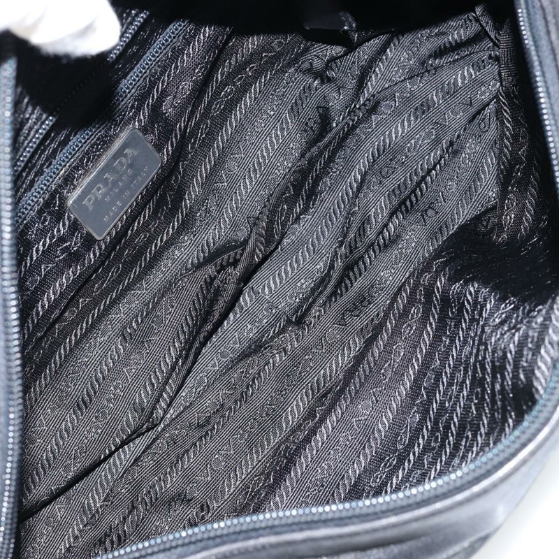 【日本直送】PRADA 單肩包 尼龍皮革 黑色 銀色 正品 121352-8