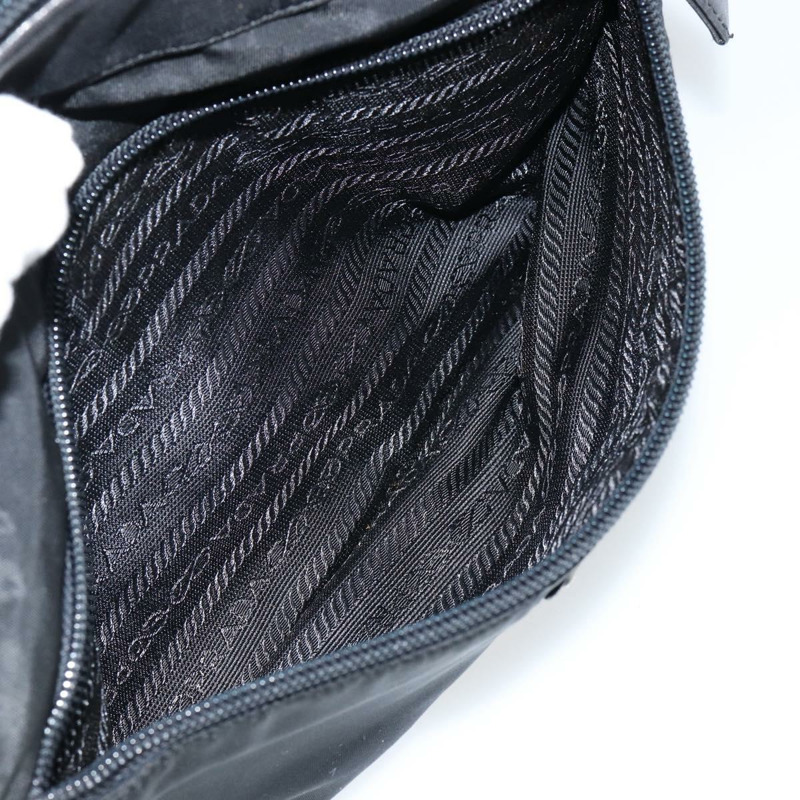 【日本直送】PRADA 單肩包 尼龍皮革 黑色 銀色 正品 121352-25