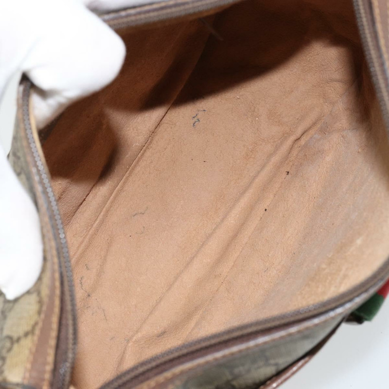 【日本直送】GUCCI GG Supreme Web Sherry Line 手提包 PVC 米色 金色 89 02 032 正品 121380-10