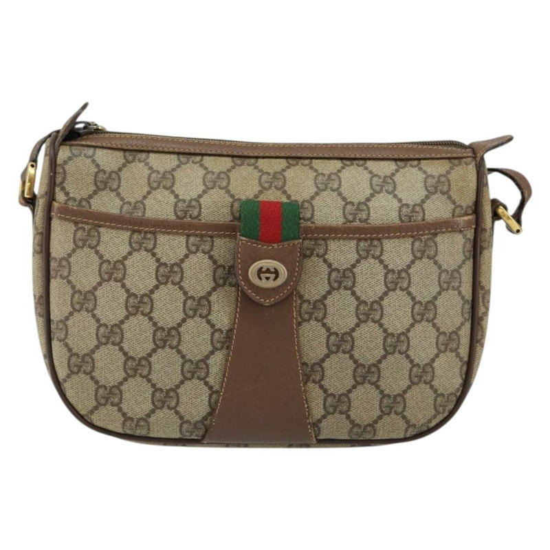 【日本直送】GUCCI GG Supreme Web Sherry Line 手提包 PVC 米色 金色 89 02 032 正品 121380-12