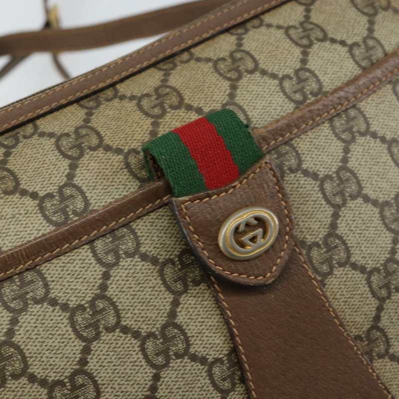 【日本直送】GUCCI GG Supreme Web Sherry Line 手提包 PVC 米色 金色 89 02 032 正品 121380-17