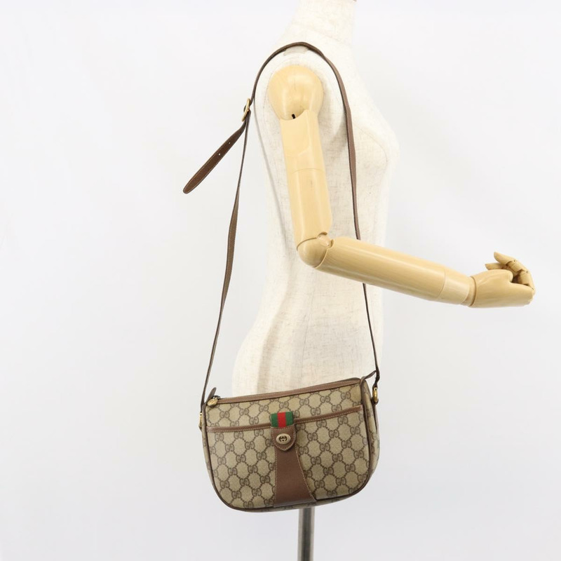 【日本直送】GUCCI GG Supreme Web Sherry Line 手提包 PVC 米色 金色 89 02 032 正品 121380-23