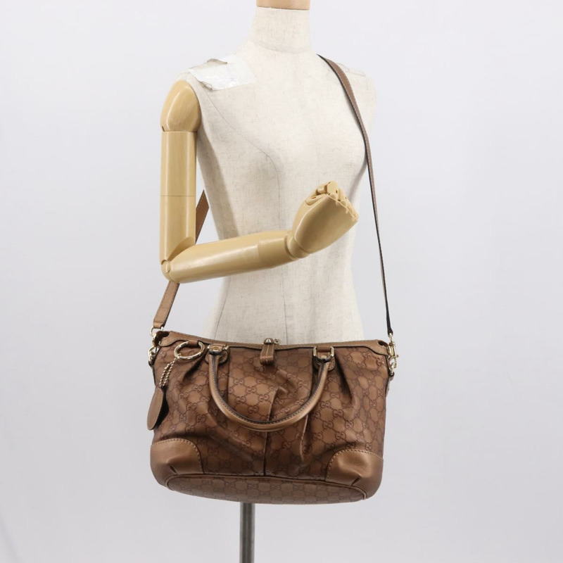 【日本直送】GUCCI GG帆布Guccissima包 皮革 2way 金色金屬棕色 247902 正品 121383-24
