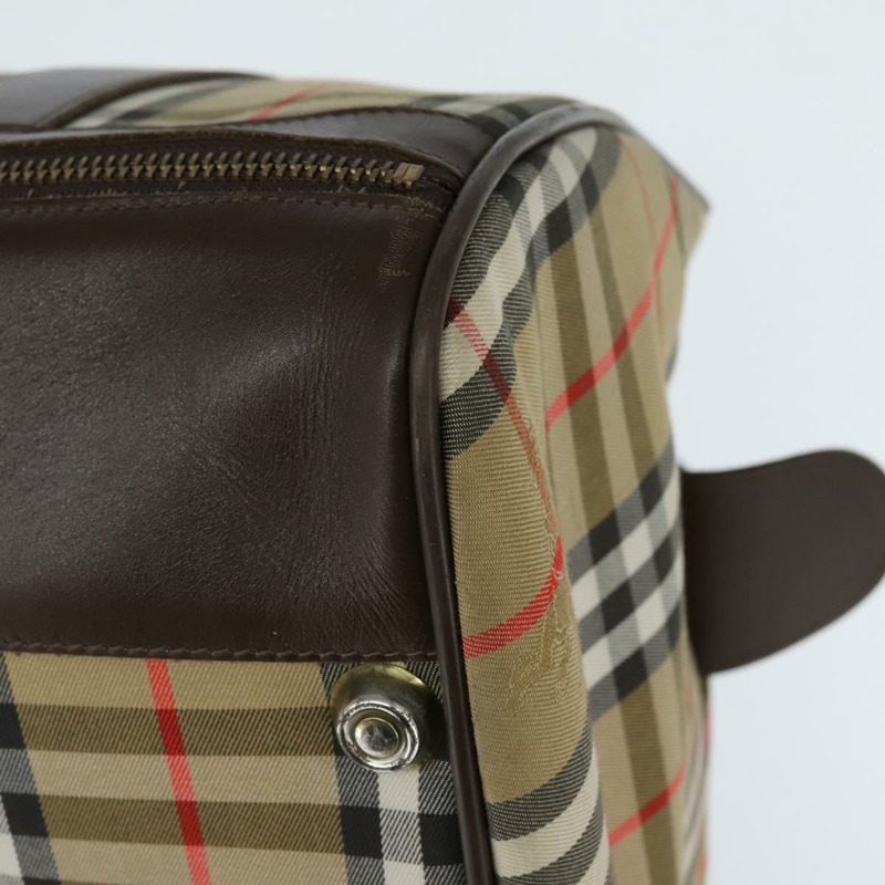 【日本直送】Burberrys Nova 格紋波士頓包 帆布 米色 金色 正品 146996-14