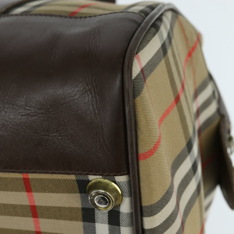 【日本直送】Burberrys Nova 格紋波士頓包 帆布 米色 金色 正品 146996-16