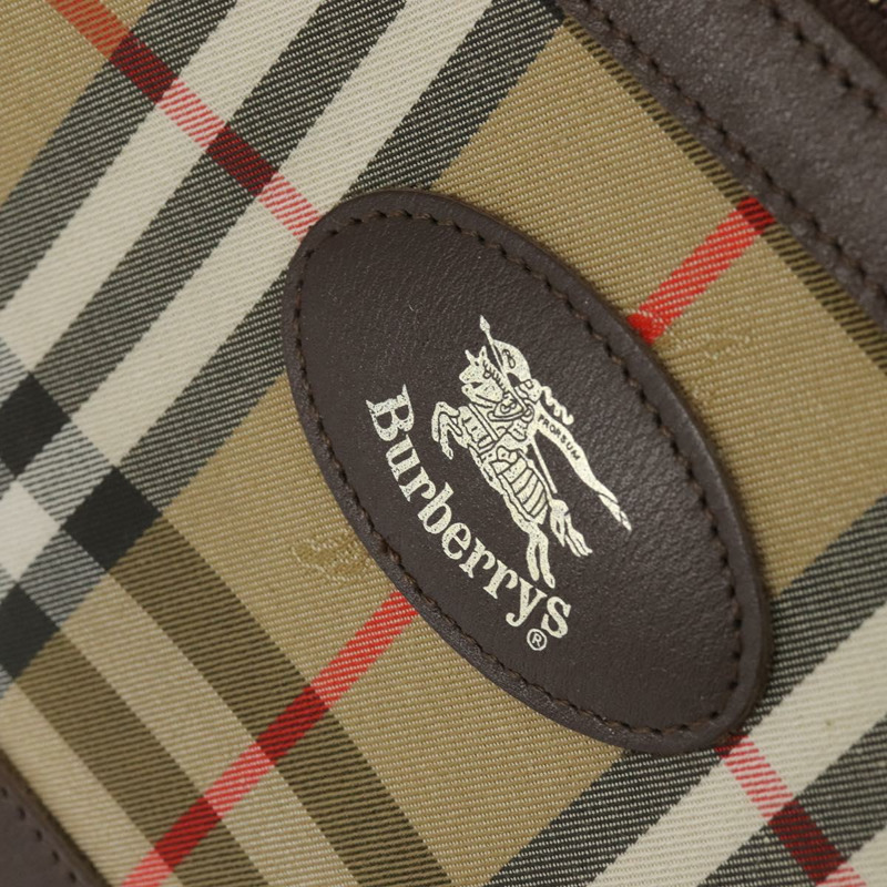 【日本直送】Burberrys Nova 格紋波士頓包 帆布 米色 金色 正品 146996-17