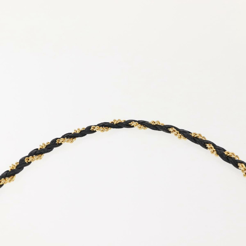 【日本直送】BALLY 絎縫鏈條單肩包 皮革 黑色 金色 Auth am9465-7