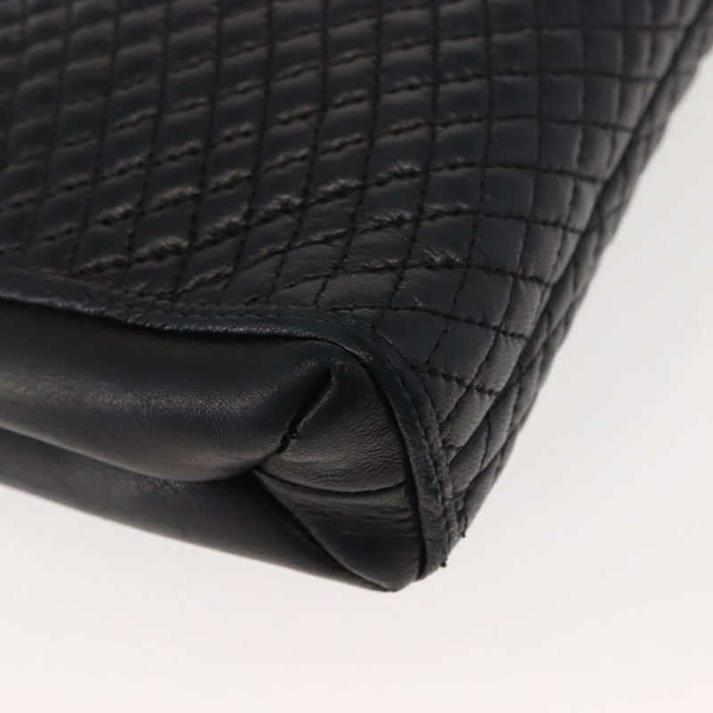 【日本直送】BALLY 絎縫鏈條單肩包 皮革 黑色 金色 Auth am9465-14