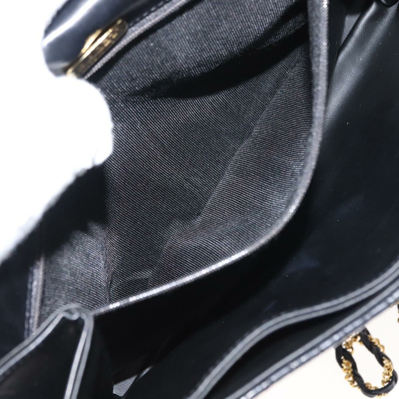 【日本直送】BALLY 絎縫鏈條單肩包 皮革 黑色 金色 Auth am9465-19