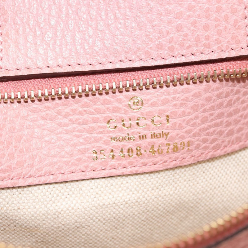 【日本直送】GUCCI 粉紅金色皮革搖擺手提包 354408 正品 am9500-10