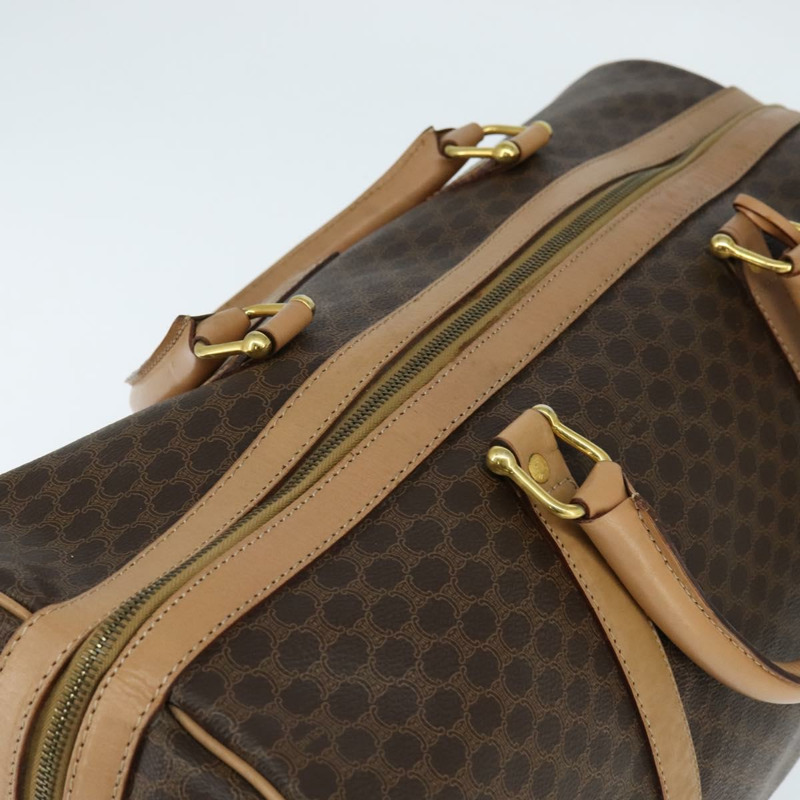 【日本直送】CELINE Macadam帆布波士頓包 PVC皮革 棕色 金色 正品 121362-5