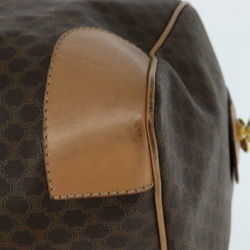 【日本直送】CELINE Macadam帆布波士頓包 PVC皮革 棕色 金色 正品 121362-15