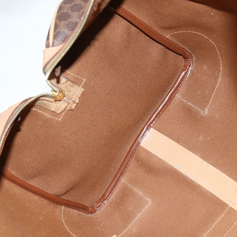 【日本直送】CELINE Macadam帆布波士頓包 PVC皮革 棕色 金色 正品 121362-18