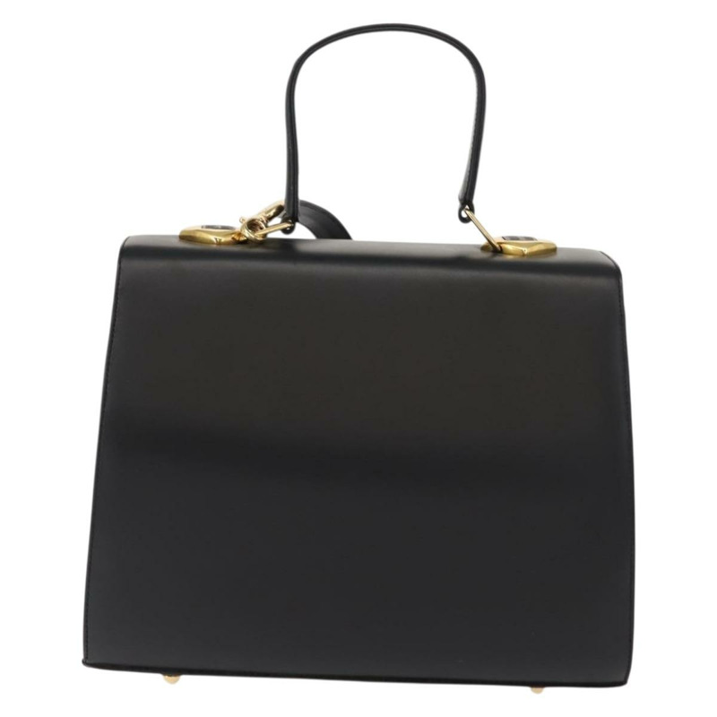 【日本直送】華倫天奴 (VALENTINO) 皮革手提包 2way 黑色金色 Auth am9460-1