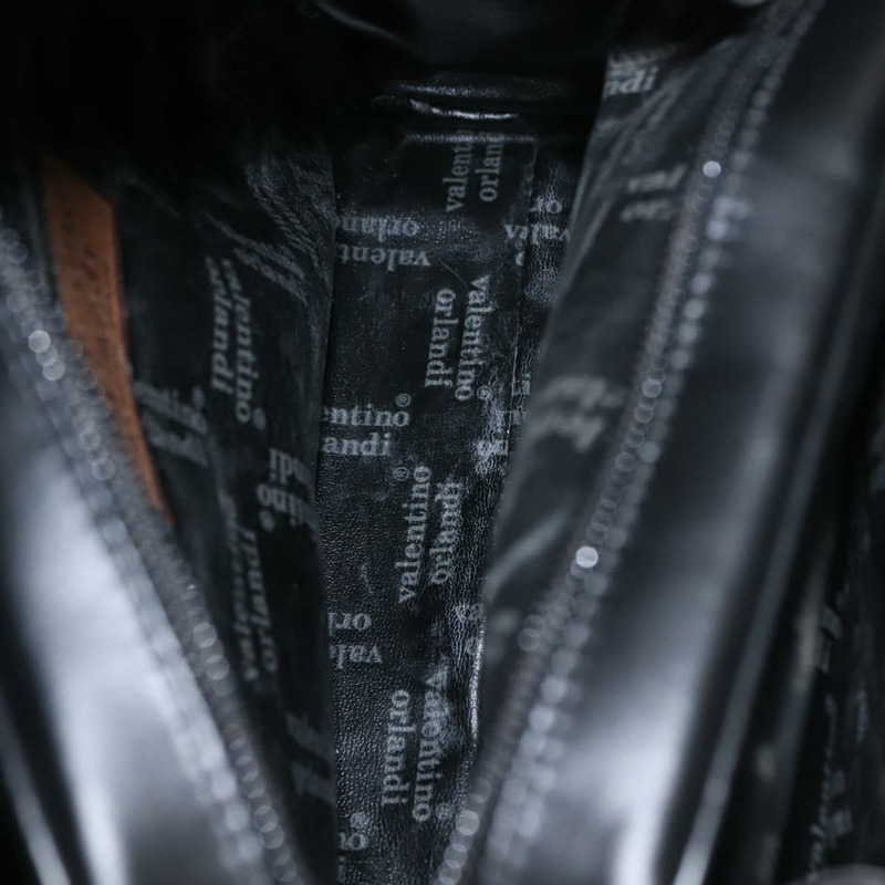 【日本直送】華倫天奴 (VALENTINO) 皮革手提包 2way 黑色金色 Auth am9460-10