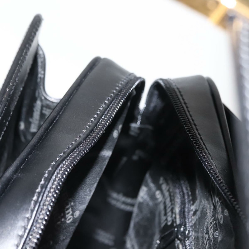 【日本直送】華倫天奴 (VALENTINO) 皮革手提包 2way 黑色金色 Auth am9460-23