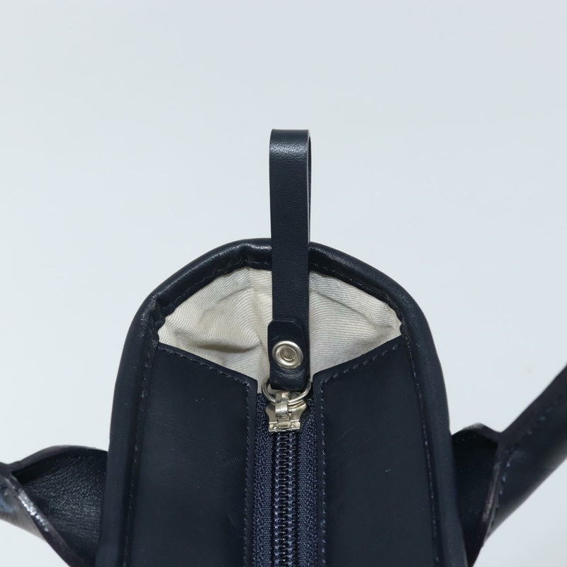 【日本直送】BURBERRY 藍標帆布皮革白色銀色托特包 Auth am9464-9