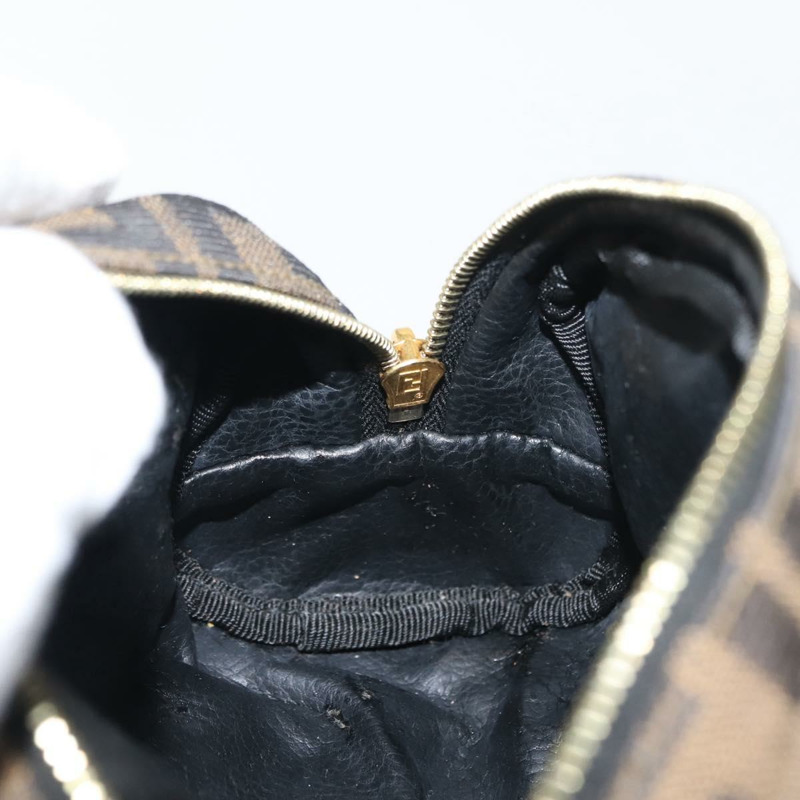 【日本直送】FENDI Zucca帆布手拿包 黑色 棕色 正品 121373-10