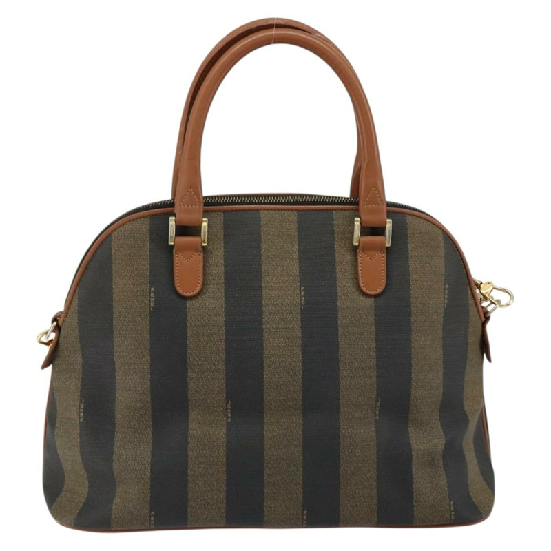 【日本直送】FENDI 胡桃色帆布手提包 PVC 兩用 黑色 棕色 正品 146951-1