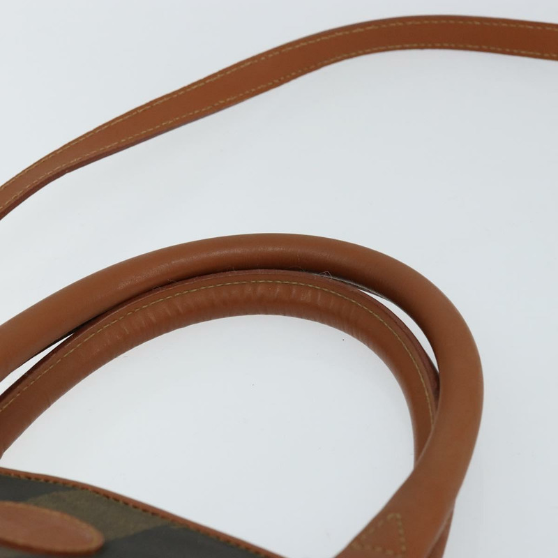 【日本直送】FENDI 胡桃色帆布手提包 PVC 兩用 黑色 棕色 正品 146951-7