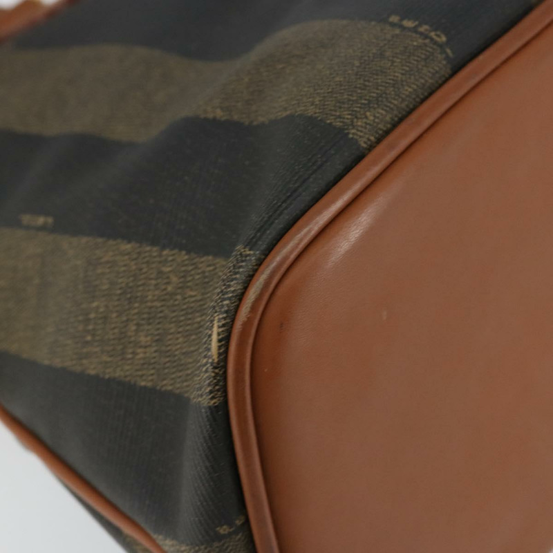 【日本直送】FENDI 胡桃色帆布手提包 PVC 兩用 黑色 棕色 正品 146951-9