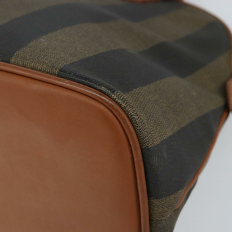 【日本直送】FENDI 胡桃色帆布手提包 PVC 兩用 黑色 棕色 正品 146951-14